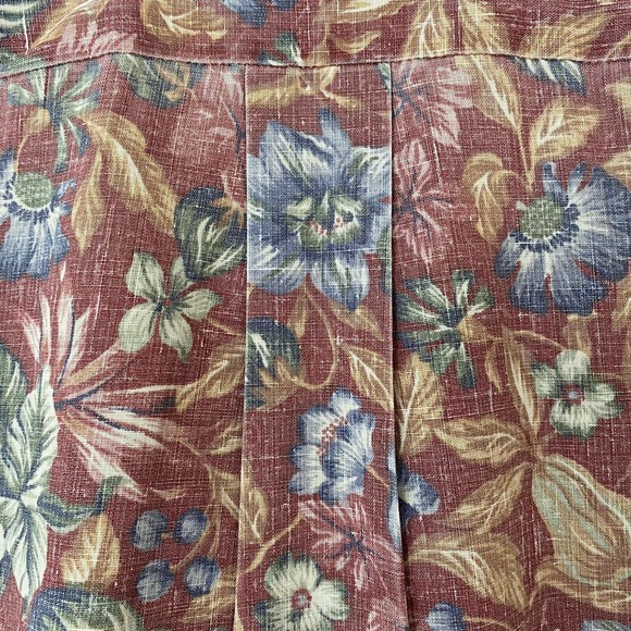 Reyn Spooner Shirt Half Button Short Sleeve Reverse Print Floral Red Mul… - Picture 4 of 6